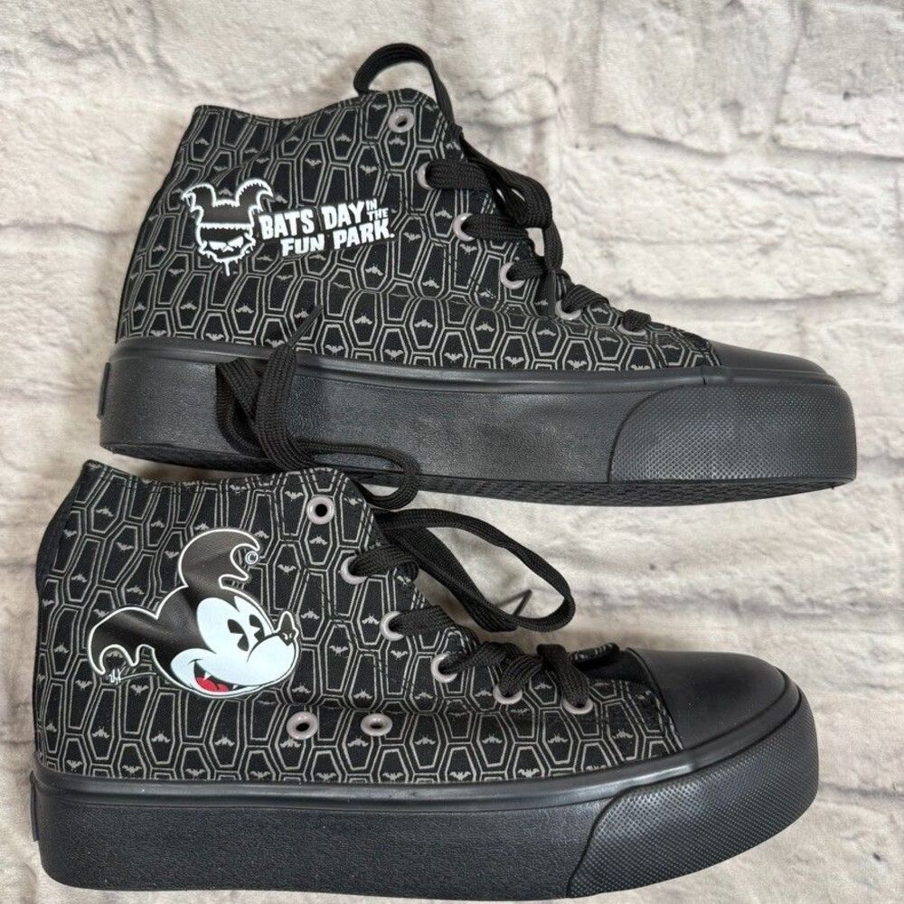 Strange Cvlt Bats Day In The Fun Park Hi Top Sneaker Barnabas Mickey Mouse NEW